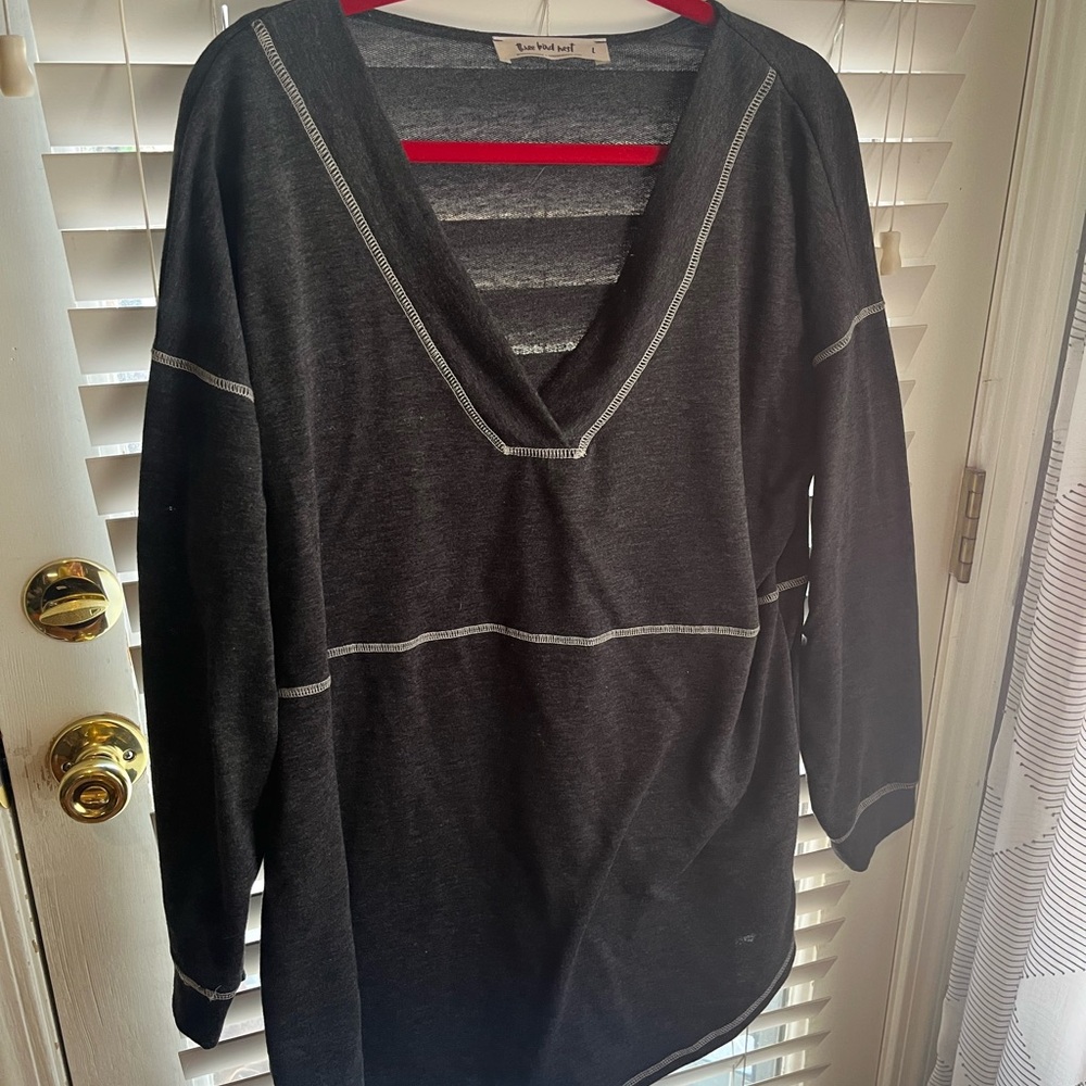 Three Bird Nest Gray Tunic Classic Knit Top